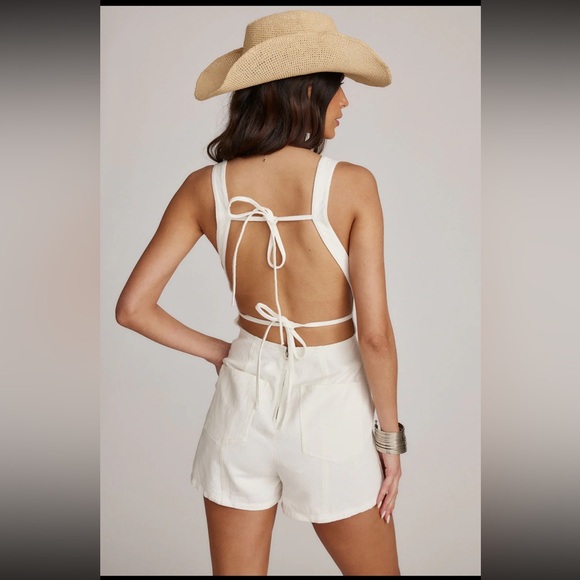 Winona White Denim Romper 12th Tribe - Picture 4 of 8